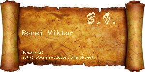 Borsi Viktor névjegykártya